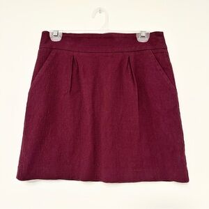 Ann Taylor LOFT Plum Mini A-Line Pleated Skirt Y2K 90s Women's size 2